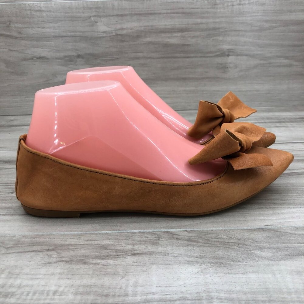 Mercanti Florentini Flats Women's 8 Leather Slip On Pointed Toe Shoes